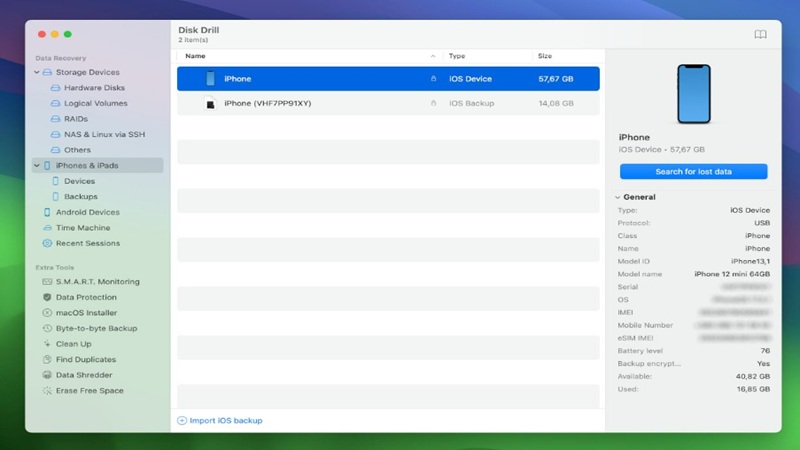 Cách khôi phục tin nhắn iMessage đã xóa bằng phần mềm Disk Drill