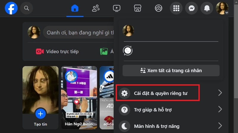 Đặt biệt danh trong hồ sơ Facebook cá nhân