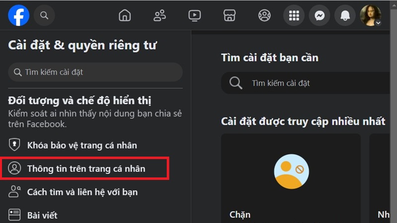 Đặt biệt danh trong hồ sơ Facebook cá nhân