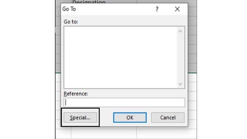 Cách xóa cột trong Excel 2007 bằng cách sử dụng Go To Special