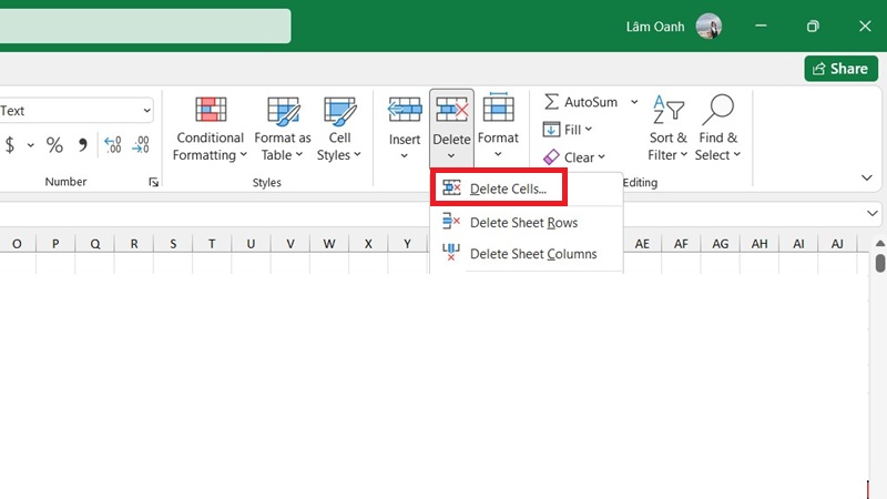 Cách xóa cột trong Excel 2007 bằng cách sử dụng Go To Special