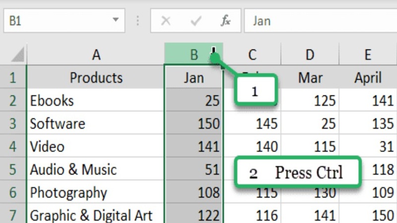 Cách xóa cột trong Excel 2007 với các cột không liền kề