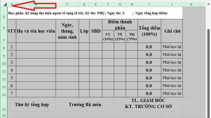 Sử dụng bộ lọc để xác định Cột cần xóa
