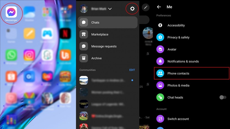 Cách xóa danh bạ điện thoại trên Messenger
