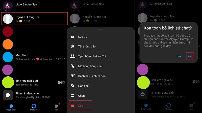 Cách xóa danh bạ Messenger với người không phải bạn bè