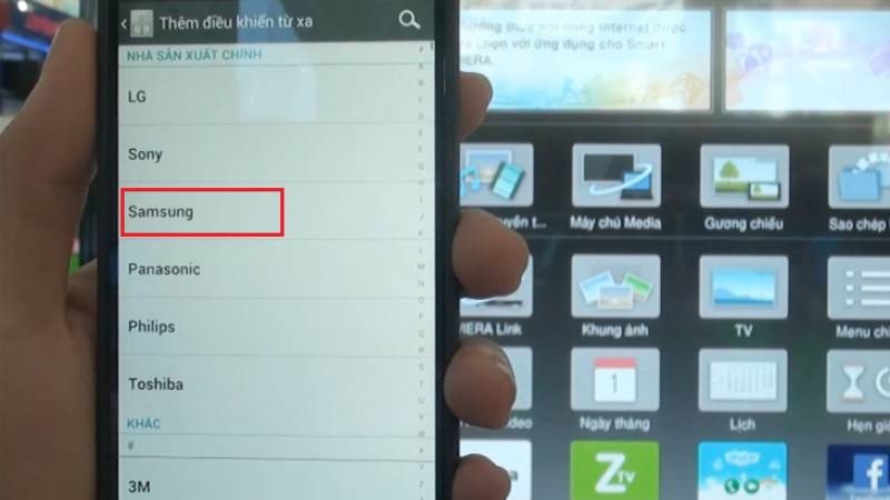 Tìm tên thương hiệu Samsung để kết nối