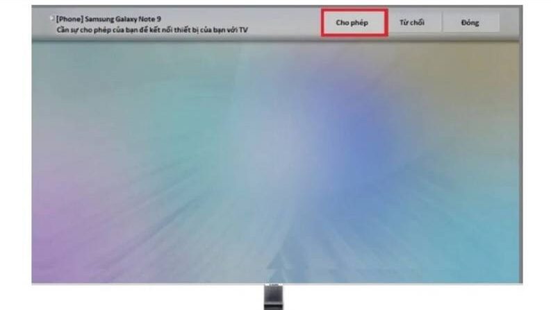Cho phép kết nối trên tivi 