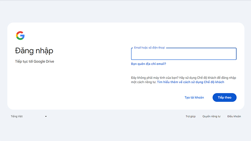 Tạo một tài khoản Google mới và đăng nhập để tiếp tục sử dụng