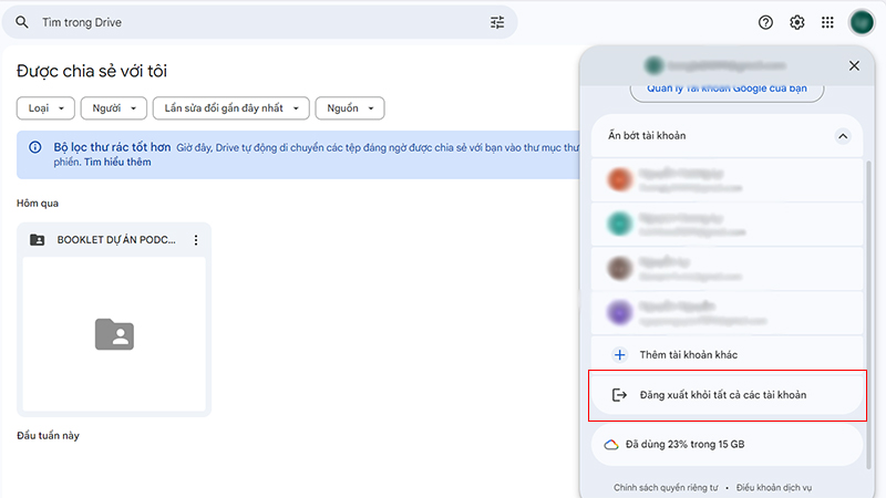Cách 1: Đăng xuất tài khoản Google, tạo một tài khoản mới để tải file PDF bị chặn