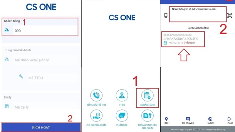 Tra cứu qua ứng dụng CS ONE