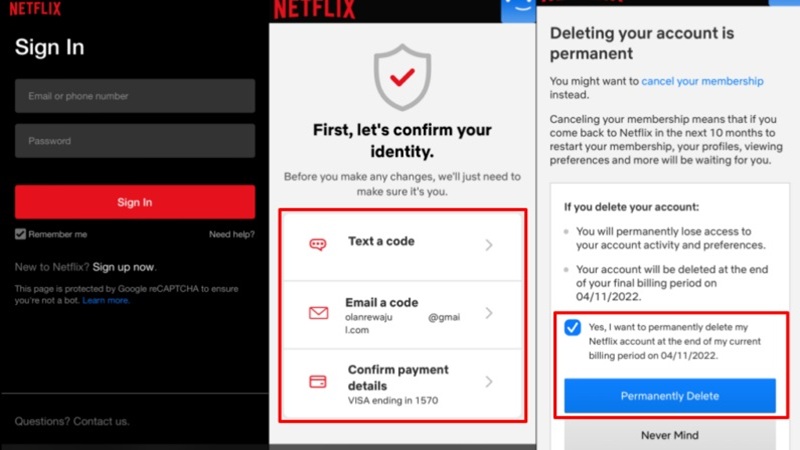 Xóa tài khoản Netflix của bạn trong ứng dụng trò chơi Netflix