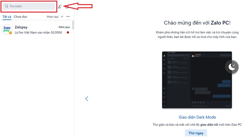 Cách 2. Kiểm tra lịch sử tìm kiếm Zalo trên điện máy tính