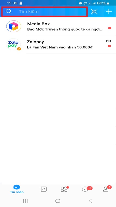 Hướng dẫn xem lịch sử tìm kiếm Zalo