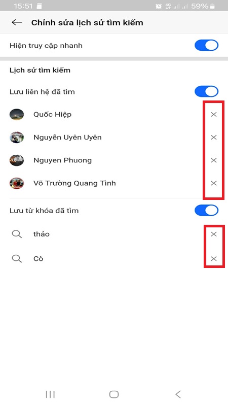 Cách xóa lịch sử tìm kiếm Zalo trên điện thoại