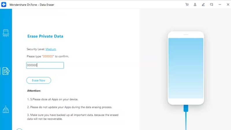 Xóa tin nhắn iPhone bằng Dr.Fone - Data Eraser (iOS)