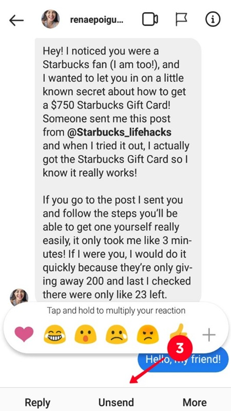 Cách hủy tin nhắn đã gửi trên Instagram