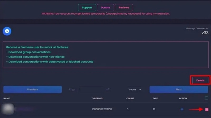 Xóa toàn bộ tin nhắn trên Messenger bằng tiện ích mở rộng của Google Chrome