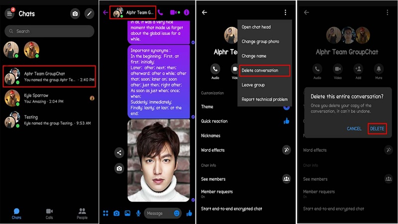 Xóa toàn bộ tin nhắn trên Messenger nhóm từ điện thoại