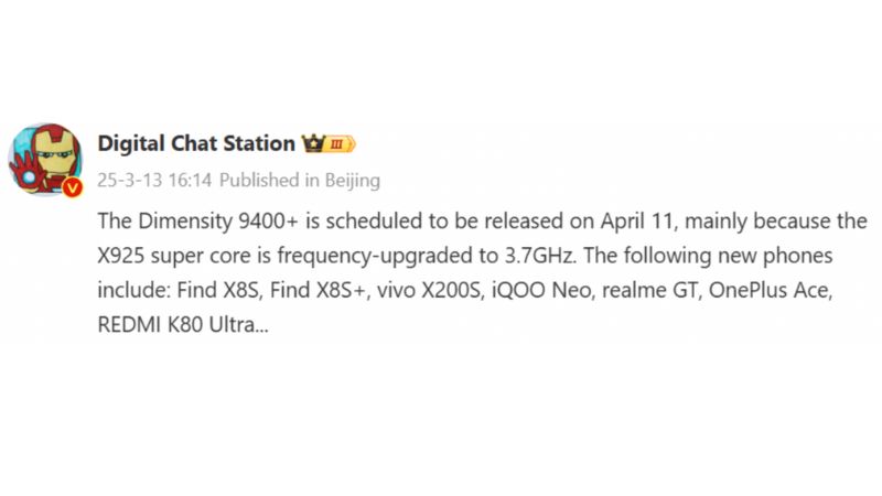 MediaTek Dimensity 9400+