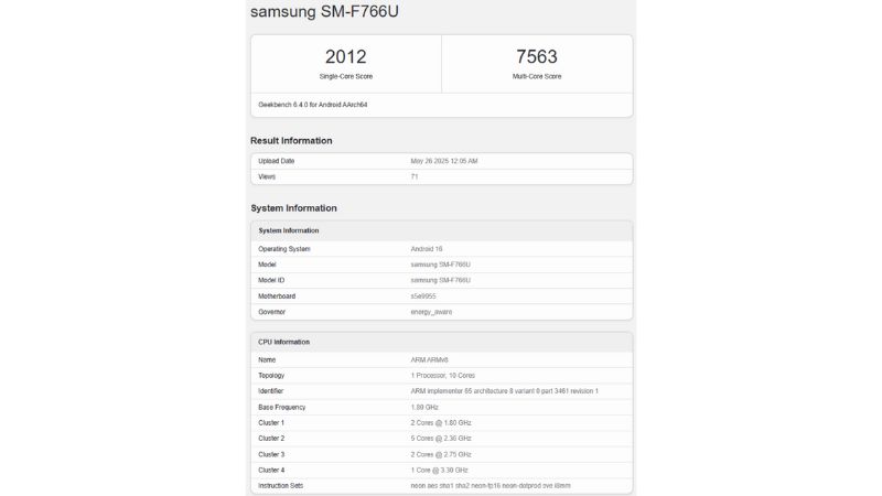 Samsung galaxy z flip 7 FE