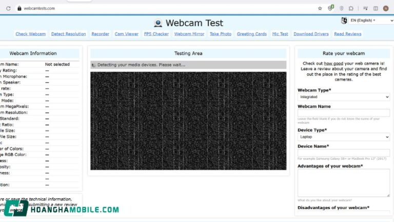 Cách sử dụng Webcam Test để kiểm tra camera laptop online