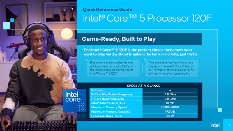 Intel ra mắt bộ xử lý Core 5 120F