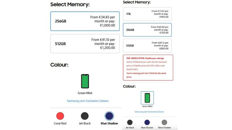 màu sắc của Galaxy Z Fold 7 và Flip 7