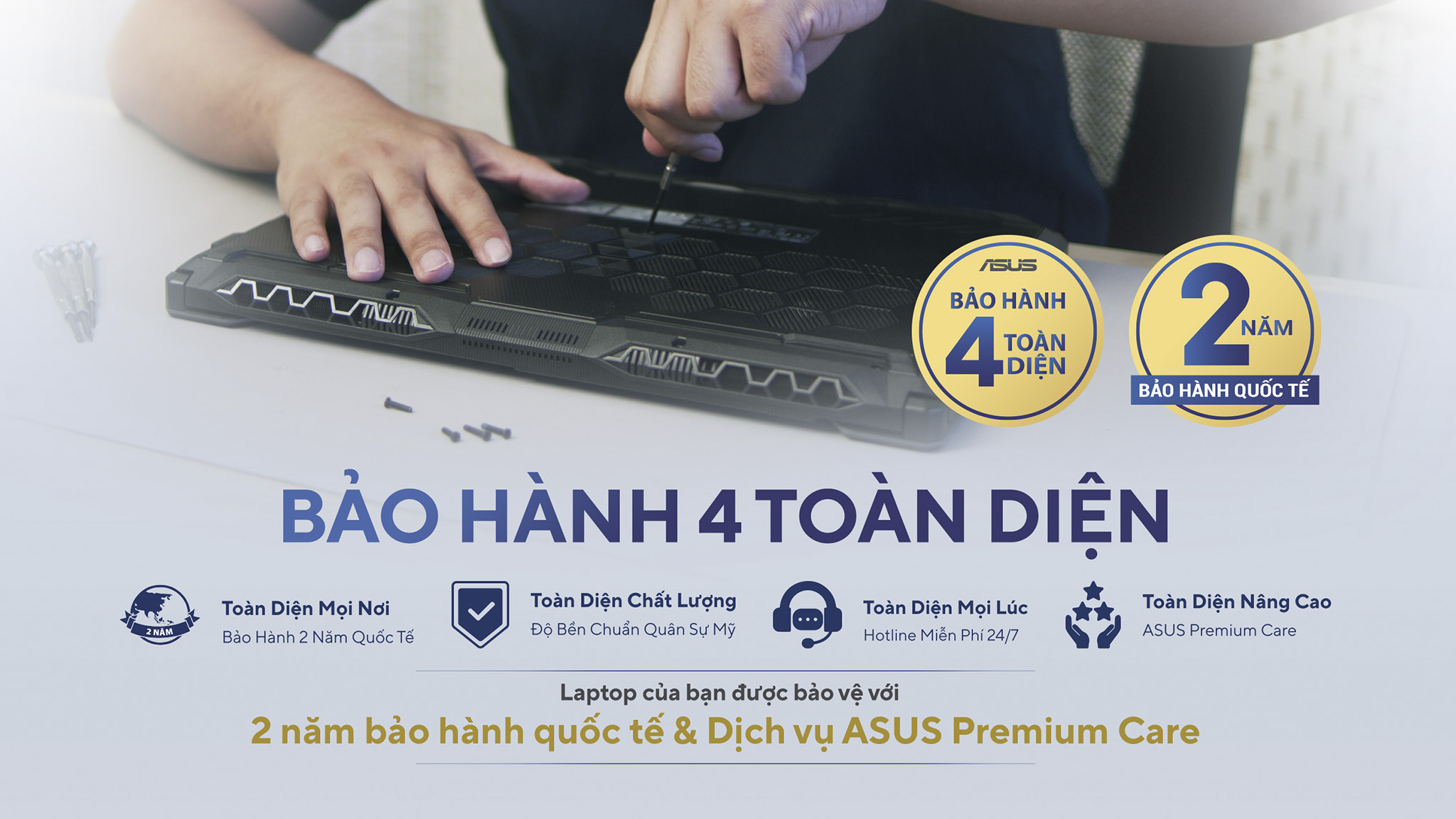 Chính sách bảo hành 4 toàn diện, đảm bảo tối đa quyền lợi khách hàng