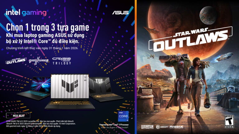 CTKM: MUA LAPTOP GAMING ASUS TRANG BỊ BỘ VI XỬ LÝ INTEL® CORE™ – CHỌN 1 TRONG 3 TỰA GAME HOT
