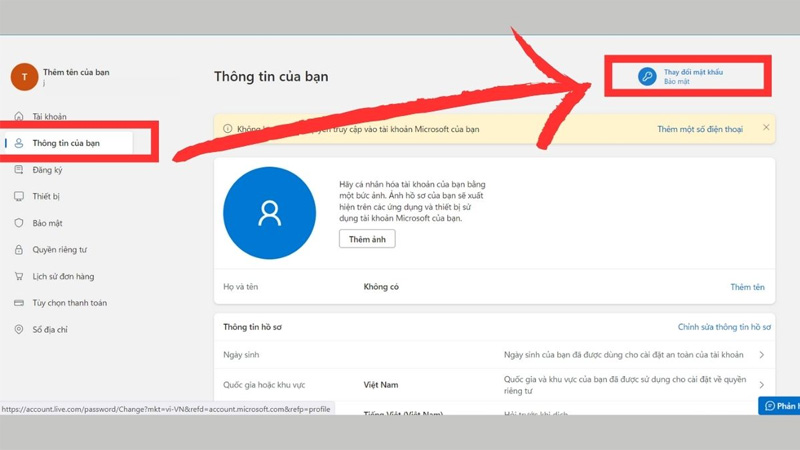 Hướng Dẫn 3 Cách Thay Đổi Mật Khẩu Outlook Và Lấy Lại Mật Khẩu Khi Quên Doi-Mat-Khau-Outlook-3