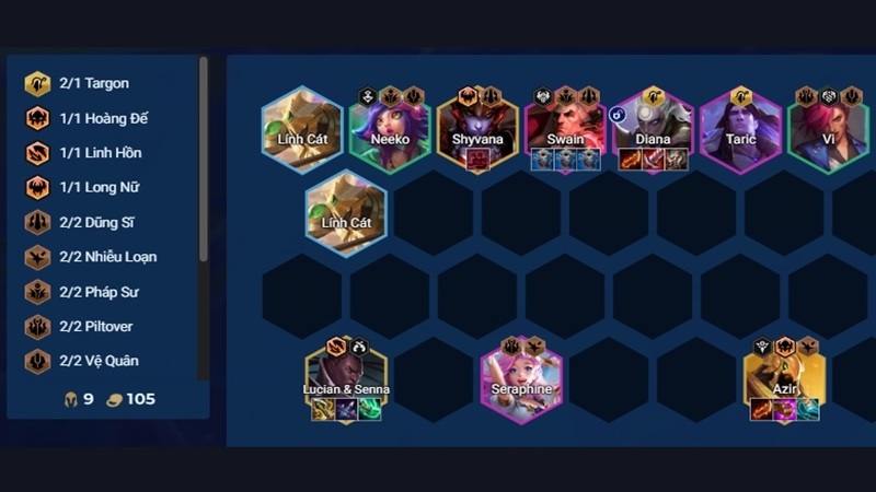 Trong bức tranh meta ĐTCL mùa 16 liên tục thay đổi, đội hình Diana ĐTCL đang nổi lên như một carry cuối trận được nhiều người chơi kinh nghiệm ưu tiên lựa chọn. Nhờ khả năng lao vào giao tranh nhanh, lượng sát thương dồn mạnh và tương tác tốt với các mốc tộc hệ phổ biến, đội hình xoay quanh Diana có thể tạo đột biến rõ rệt nếu vận hành đúng nhịp. Thực tế cho thấy, cách chơi đội hình Diana mùa 16 đòi hỏi khả năng đọc lobby, giữ kinh tế và xoay bài hợp lý. Tổng quan về đội hình Diana ĐTCL mùa 16 Đội hình Diana mùa 16 được xếp vào nhóm bài flex thiên về cuối trận, yêu cầu người chơi xây dựng sức mạnh xoay quanh Diana ở mốc 4 vàng và hoàn thiện dần theo nhịp độ lobby. Trọng tâm của đội hình nằm ở khả năng giữ giao tranh lâu, tận dụng tuyến trước cứng cáp kết hợp các tướng hỗ trợ chất lượng để Diana có đủ thời gian gây sát thương. Nhờ cách ghép bài linh hoạt, đội hình này không bị gò bó vào một tộc hệ cố định mà có thể điều chỉnh tùy theo tình huống thực tế trong mỗi ván đấu. Về lối chơi, đây là dạng bài cần kiểm soát kinh tế chặt chẽ, ưu tiên giữ máu ở giữa game rồi tăng cấp đều trước khi đầu tư mạnh ở giai đoạn sau. Người chơi thường không roll quá sớm mà chờ thời điểm phù hợp để tối ưu tỉ lệ ra Diana và các mảnh ghép quan trọng. Khi vận hành đúng, sức mạnh late game của đội hình thể hiện rất rõ, đặc biệt trong những lobby ít tranh chấp Diana và trang bị thiên về sát thương vật lý. Tuy độ khó khá cao, đội hình Diana ĐTCL mùa 16 lại mang đến cảm giác đánh ổn định, có chiều sâu và phù hợp với người chơi thích kiểm soát thế trận. Danh sách tướng và định hướng tộc hệ Tướng Giá vàng Vai trò chính Neeko 2 Chống chịu sớm, giữ máu đầu game Vi 2 Mở giao tranh, tạo khống chế Swain 4 Tuyến trước, gây sát thương diện rộng Diana 4 Carry chính giai đoạn late game Taric 4 Chống chịu, bảo kê đội hình Seraphine 4 Hỗ trợ, hồi phục và khống chế Lucian 5 Sát thương phụ, dọn giao tranh Shyvana 5 Đỡ đòn mạnh, gây áp lực diện rộng Azir 5 Sát thương phép cuối trận Tộc hệ kích hoạt chính: Targon: 2/1 Hoàng Đế: 1/1 Linh Hồn: 1/1 Long Nữ: 1/1 Dũng Sĩ: 2/2 Nhiễu Loạn: 2/2 Pháp Sư: 2/2 Piltover: 2/2 Vệ Quân: 2/2 Nhìn tổng thể, đội hình này có độ linh hoạt cao và dễ thích nghi theo lobby. Người chơi có thể xoay tướng 4–5 vàng tùy tình huống, hạn chế rủi ro khi bị tranh bài, đồng thời vẫn giữ được khung sức mạnh xoay quanh Diana ở giai đoạn cuối trận. Khi nào nên chơi đội hình Diana ĐTCL mùa 16? Đội hình Diana mùa 16 sẽ dễ triển khai hơn khi bạn có khởi đầu tương đối ổn định ở giai đoạn đầu trận. Cụ thể, việc sở hữu tuyến trước đủ cứng để giữ máu là yếu tố rất quan trọng. Những tướng chống chịu sớm lên 2 sao có thể cầm trang bị tạm sẽ giúp bạn hạn chế thua máu và duy trì nhịp độ kinh tế an toàn. Trong thời gian này, các món đồ mang tính linh hoạt xuất hiện sớm sẽ tạo lợi thế lớn, bởi bạn có thể xoay sang nhiều hướng khác nhau trước khi chốt Diana làm chủ lực. Ở giai đoạn giữa game, đội hình này phát huy tốt trong những lobby ít người tranh cùng hướng tướng 4 vàng. Khi áp lực cạnh tranh thấp, bạn sẽ có nhiều không gian để lên cấp đều, tích vàng và hoàn thiện khung đội hình đúng thời điểm. Đây là điều kiện lý tưởng để Diana đạt ngưỡng sức mạnh ở late game và tạo khác biệt trong các round giao tranh quan trọng. Ngược lại, nếu lobby xuất hiện nhiều đội hình đánh nhanh, dồn sát thương sớm hoặc các bài reroll mạnh từ đầu trận, bạn nên cân nhắc xoay bài linh hoạt hơn. Trong những tình huống như vậy, việc cố bám Diana có thể khiến bạn tụt máu nhanh và không kịp hoàn thiện sức mạnh cần thiết. Ưu và nhược điểm của đội hình Diana Trước khi lựa chọn gắn bó với đội hình Diana, người chơi nên nhìn rõ cả mặt mạnh lẫn mặt hạn chế trong quá trình vận hành thực tế. Việc hiểu đúng ưu và nhược điểm sẽ giúp bạn chủ động hơn khi đọc lobby, phân bổ trang bị và đưa ra quyết định xoay bài hợp lý theo từng giai đoạn. Với cách chơi đội hình Diana ĐTCL Mùa 16, yếu tố quan trọng nằm ở khả năng nhận biết thời điểm đội hình đạt ngưỡng sức mạnh và lúc nên điều chỉnh hướng đi để tránh rơi vào thế bị động. Ưu điểm Sức mạnh tăng vọt ở giai đoạn cuối trận, đặc biệt khi Diana được nâng cấp cao, cho phép lao thẳng vào tuyến sau và gây áp lực sát thương rất lớn. Khả năng ám sát chủ lực đối phương rõ rệt, thường tạo ra lợi thế sớm trong giao tranh khi Diana xử lý nhanh nguồn sát thương chính của đối thủ. Khả năng xoay bài linh hoạt, dễ thích nghi theo diễn biến lobby, giúp người chơi giữ thế trận ổn định nếu quản lý kinh tế và lên cấp đúng nhịp. Nhược điểm Giai đoạn đầu trận dễ gặp bất lợi nếu thiếu tướng chống chịu cần thiết, khiến việc giữ máu trở nên khó khăn và ảnh hưởng đến nhịp lên cấp. Điều kiện để đội hình vận hành trơn tru khá khắt khe, đòi hỏi tuyến trước đủ cứng từ sớm để làm nền cho Diana về sau. Trang bị và lõi công nghệ chuẩn cho đội hình Diana ĐTCL mùa 16 Trong đội hình Diana, trang bị đóng vai trò then chốt và ảnh hưởng trực tiếp đến ngưỡng sức mạnh cuối trận. Thực tế cho thấy, nếu lên đồ đúng hướng, Diana có thể gánh đội hình rất rõ rệt. Ở giai đoạn đầu game, bạn nên ưu tiên ghép và giữ trang bị trên các tướng tạm như Neeko hoặc Vi để tránh lãng phí tài nguyên. Khi tuyến trước đã ổn định và Diana xuất hiện, việc chuyển đồ đúng thời điểm sẽ giúp cô ta vào giao tranh hiệu quả hơn và hạn chế rủi ro mất máu ở mid game. Lõi công nghệ / Nâng cấp phù hợp Lõi công nghệ có ảnh hưởng lớn đến nhịp chơi và cách vận hành đội hình Diana. Việc chọn lõi đúng sẽ giúp bạn kiểm soát kinh tế tốt hơn, lên cấp đúng thời điểm và tạo nền tảng cho giai đoạn bùng nổ cuối trận. Quỹ Phòng Hộ: Với lượng vàng khởi điểm ổn định cùng mức lợi tức cao hơn, lõi này giúp bạn duy trì tài nguyên xuyên suốt ván đấu. Khi áp dụng cho đội hình Diana, Quỹ Phòng Hộ hỗ trợ tốt cho kế hoạch lên cấp cao và roll mạnh ở giai đoạn cuối, giảm áp lực về kinh tế và tăng độ an toàn khi xoay bài. Đầu Tư++: Lõi này mang lại lượng vàng lớn ngay từ sớm, cho phép bạn nhanh chóng ổn định kinh tế và chủ động tăng cấp. Cơ chế làm mới cửa hàng miễn phí khi vượt mốc vàng giúp việc tìm Diana và các tướng đắt tiền trở nên thuận lợi hơn. Đây là lựa chọn rất phù hợp với lối chơi thiên về tích lũy và dồn lực ở late game. Trang bị core cho Diana (3 món ưu tiên) Vô Cực Kiếm: Tăng mạnh sát thương chí mạng, giúp Diana dồn damage nhanh khi lao vào tuyến sau, tương tác tốt với lối đánh thiên về kết liễu mục tiêu. Quỷ Thư Morello: Gây hiệu ứng đốt và giảm hồi phục, rất hiệu quả khi gặp các đội hình nhiều chống chịu hoặc hồi máu mạnh. Huyết Kiếm: Cung cấp khả năng hút máu ổn định, giúp Diana trụ giao tranh lâu hơn ở late game, đặc biệt khi phải đối đầu các đội hình nhiều sát thương diện rộng. Trang bị linh hoạt: Trong một số lobby đặc thù, bạn có thể cân nhắc Giáp Thiên Thần để tránh bị dồn sát thương quá nhanh, hoặc Dao Găm nhằm tăng lượng sát thương đầu vào khi cần kết liễu nhanh mục tiêu chủ lực đối phương. Cách chơi đội hình Diana ĐTCL Mùa 16 trong từng giai đoạn Giai đoạn đầu game Ở đầu trận, cách vận hành đội hình Diana khá tương đồng với các lối chơi hướng về late game đang phổ biến trong meta. Người chơi nên ưu tiên những đội hình giá rẻ, dễ ghép để giữ nhịp trận đấu và hạn chế mất máu. Mục tiêu chính lúc này là duy trì lượng vàng ổn định, tích lũy thêm lượt làm mới cửa hàng và tạo nền kinh tế an toàn. Các lõi thiên về kinh tế hoặc kinh nghiệm sẽ mang lại lợi thế rõ rệt trong giai đoạn này. Khi có thể ghép sớm trang bị phù hợp cho Diana, bạn nên đặt tạm lên một tướng mạnh đầu game để giữ chuỗi thắng và tránh tụt máu quá nhanh. Giai đoạn giữa game Bước sang giữa trận, người chơi cần tập trung lên cấp 7 và tìm kiếm tuyến trước đủ cứng. Việc hoàn thiện một tướng chống chịu lên 2 sao để cầm trang bị sẽ giúp đội hình đứng vững và tạo khoảng trống cho Diana phát huy. Ở thời điểm này, Diana nên được đặt ở các vị trí thuận lợi để tiếp cận nhanh tuyến sau của đối thủ. Khi sắp xếp đúng, lượng sát thương dồn sẽ giúp giao tranh kết thúc gọn, đặc biệt hiệu quả trước những đội hình phụ thuộc vào carry phía sau. Giai đoạn cuối game Cuối trận là lúc đội hình Diana thể hiện rõ sức mạnh. Khi đạt cấp 8, bạn cần thay dần các tướng giá rẻ bằng những quân cờ 4–5 vàng chất lượng cao và loại bỏ các tướng giữ bài từ đầu game. Nếu kinh tế cho phép, việc lên cấp 9 sẽ giúp hoàn thiện đội hình và gia tăng sức mạnh tổng thể. Trong những lobby phù hợp, người chơi có thể linh hoạt chuyển sang các biến thể xoay quanh Diana để tối ưu khả năng giao tranh ở late game. Tạm kết Tổng kết lại, đội hình Diana ĐTCL mùa 16 là lựa chọn rất đáng thử cho những người chơi muốn hướng tới sức mạnh cuối trận và kiểm soát thế trận theo nhịp độ riêng. Khi nắm rõ điều kiện chơi, cách xoay bài và lên trang bị hợp lý, Diana có thể tạo ra khác biệt rõ rệt trong các round giao tranh quan trọng. Xem thêm: ĐTCL Mùa 16: Cách chơi đội hình Lissandra Thuật Sĩ meta ĐTCL Mùa 16: Cách chơi đội hình Ashe Cực Tốc chuẩn meta