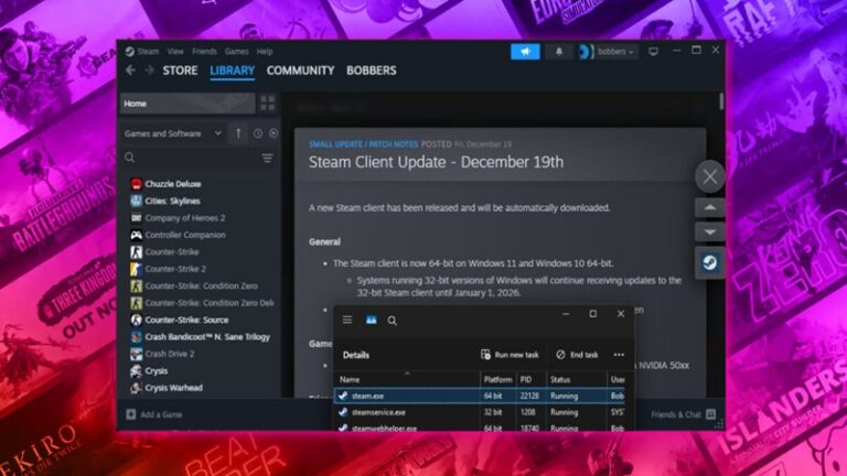 Bit Steam Steam chính thức khai tử nền tảng 32-bit