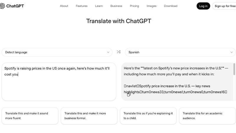 ChatGPT Translate