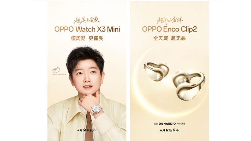 Oppo Watch X3 Mini và Enco Clip 2 