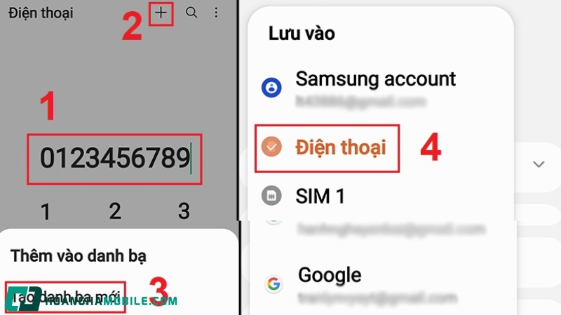 Cách Lưu Số Điện Thoại Trên Android Samsung Oppo Xiaomi