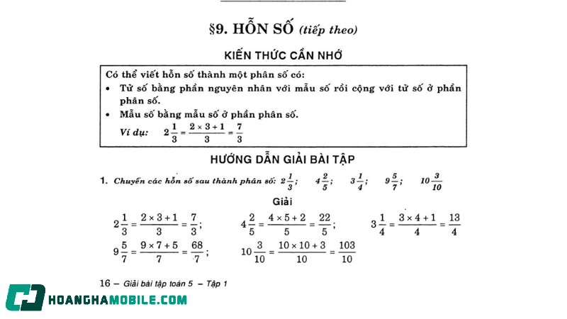 Hỗn số là gì? Cách chuyển hỗn số thành phân số và bài tập - bài tập vận dụng có lời giải