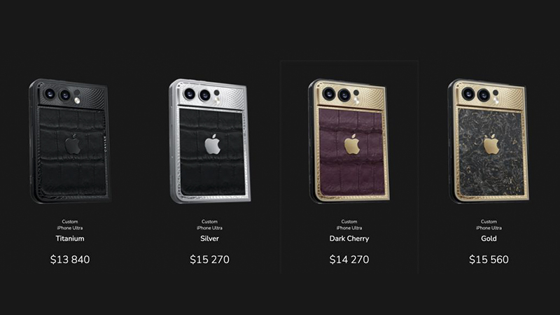 Caviar iPhone màn hình gập phiên bản Silver và Dark Cherry