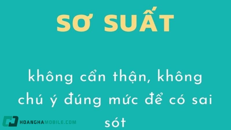 Ý nghĩa của từ sơ suất