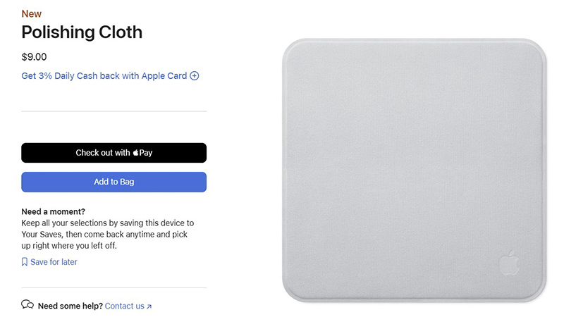 Apple ra mắt khăn lau mới Polishing Cloth giá 9 USD