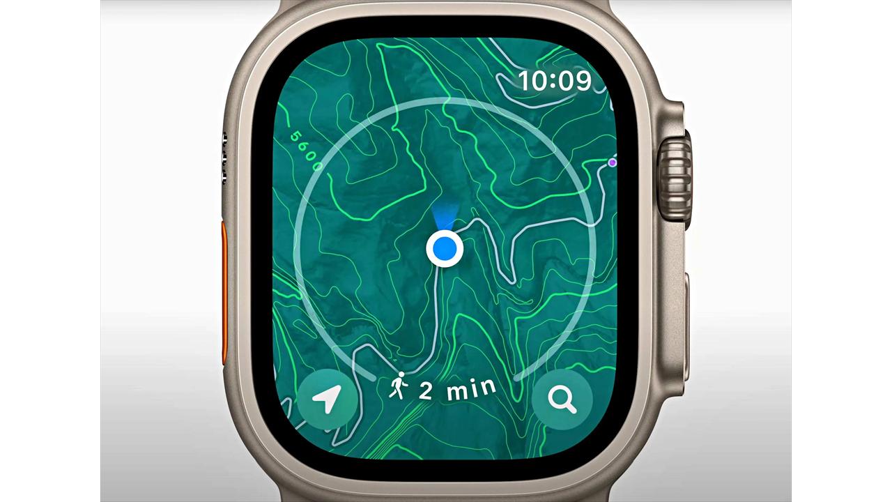 Apple Watch hiển thị bản đồ địa hình trên watchOS 10