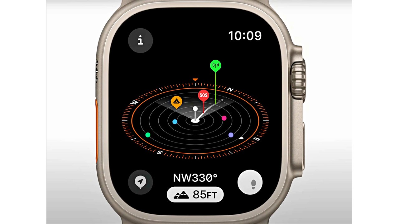 Apple Watch hiển thị các điểm tham chiếu trong ứng dụng La bàn