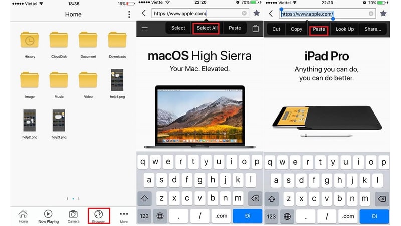 Dán liên kết video vào Browser của FileMaster