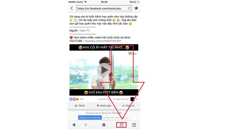 Nhấn biểu tượng Save để tải video Facebook trong FileMaster