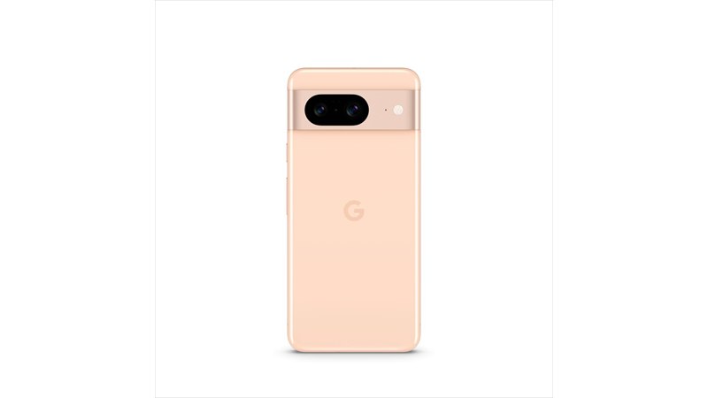 Mặt lưng Google Pixel 8 màu Rose và cụm camera kép