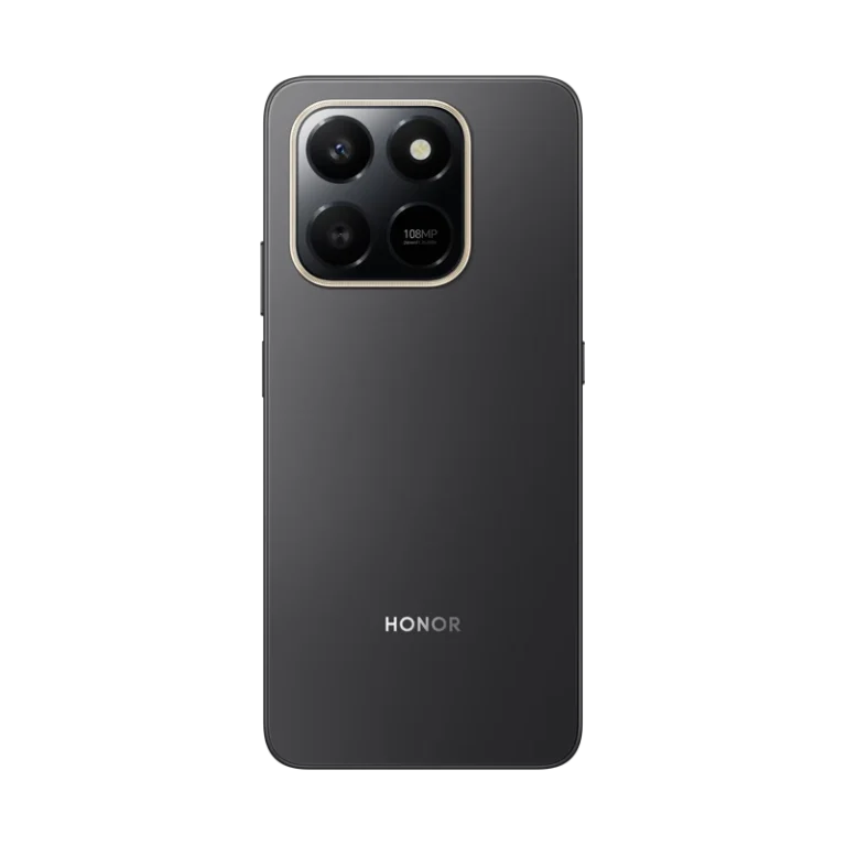 HONOR X7d màu đen nhìn mặt trước và mặt sau