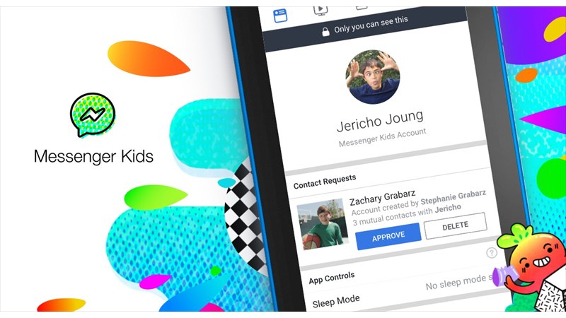 Màn hình kiểm soát liên hệ Messenger Kids dành cho phụ huynh