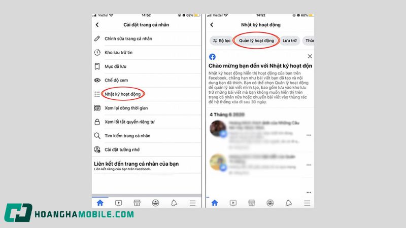 bộ lọc hạng mục ngày và mọi người trong Quản lý bài viết Facebook