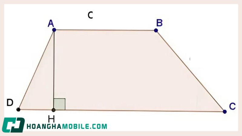 Dùng định lý Pythagore tìm cạnh bên của hình thang cân từ đường cao