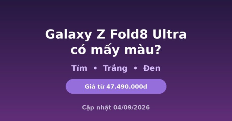 Các màu Galaxy Z Fold8 Ultra gồm Tím, Trắng và Đen