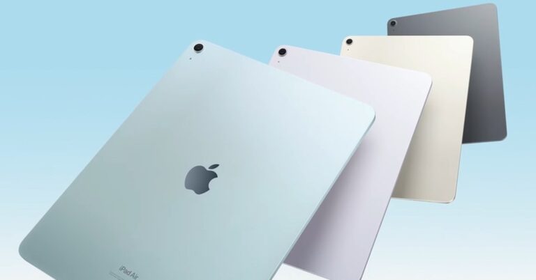 iPad Air M4 bốn màu Xanh Dương, Tím, Ánh Sao và Xám Không Gian